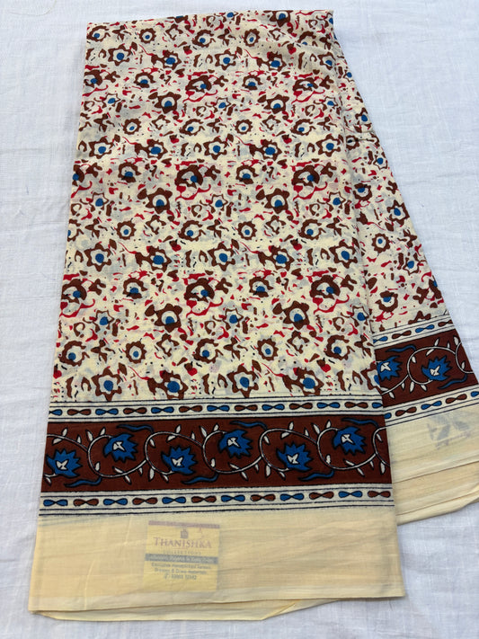 Mul cotton Block printed Saree