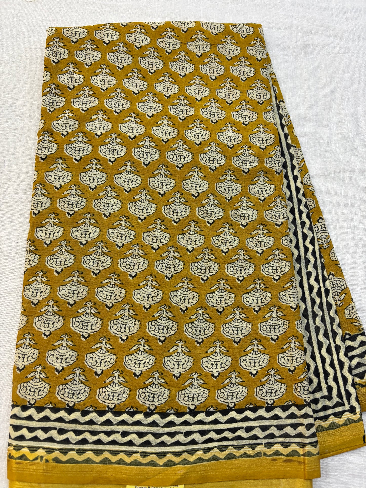 Chanderi cotton Block printed Saree