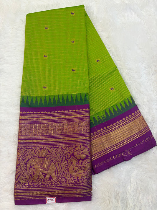 Semi Gadwal silk Vintage Checks Saree