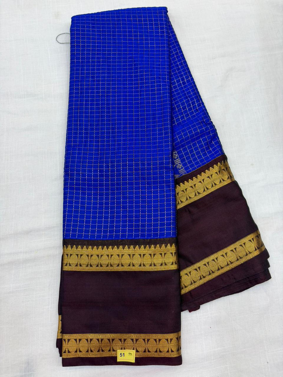 Semi Gadwal Sico Checks Saree - A51
