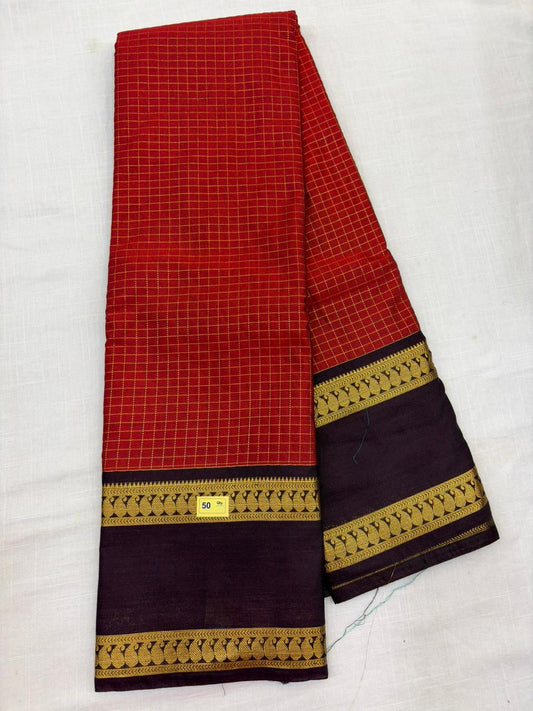 Semi Gadwal Sico Checks Saree - A50