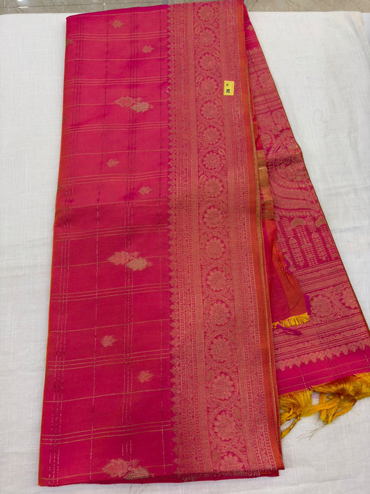 Soft Silk Checks Saree - A26