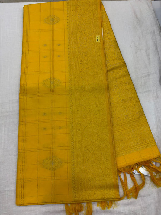 Soft Silk Checks Saree - A22