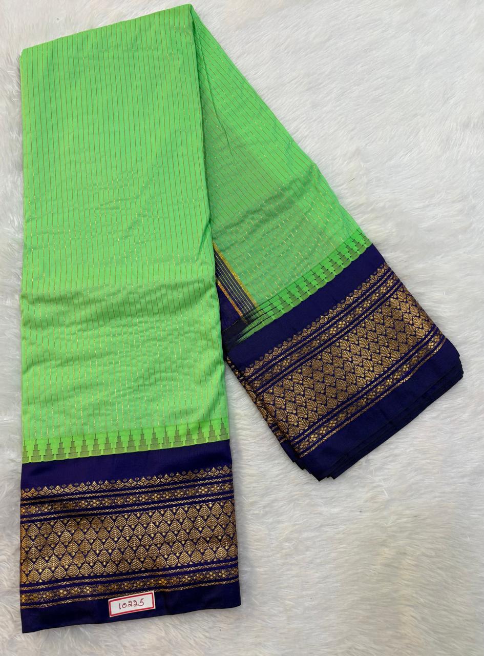 Semi Gadwal Small Border Silk Saree