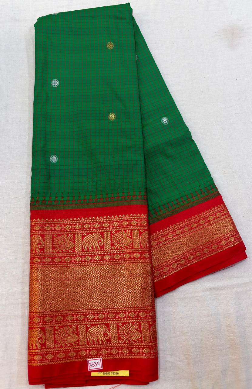 Semi Gadwal Checks Saree