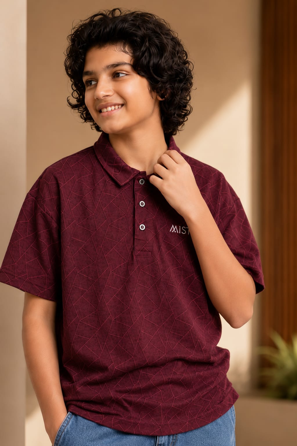 BOYS Collar  T-SHIRT