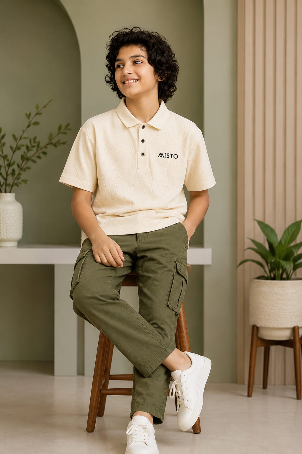 BOYS Collar  T-SHIRT