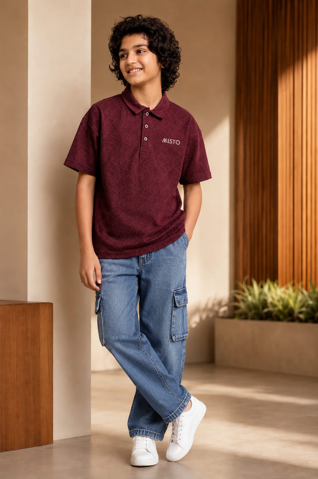 BOYS Collar  T-SHIRT