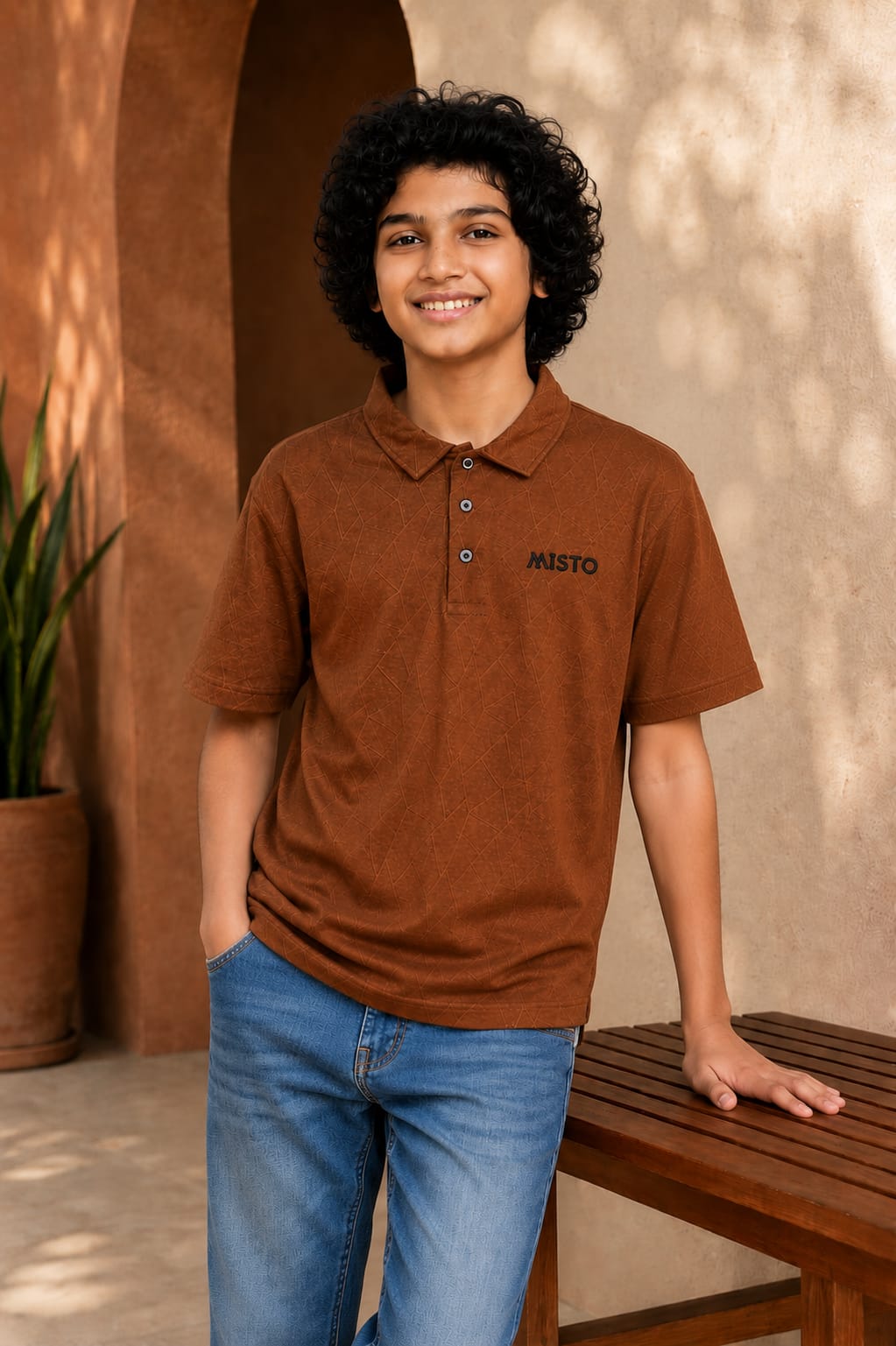 BOYS Collar  T-SHIRT