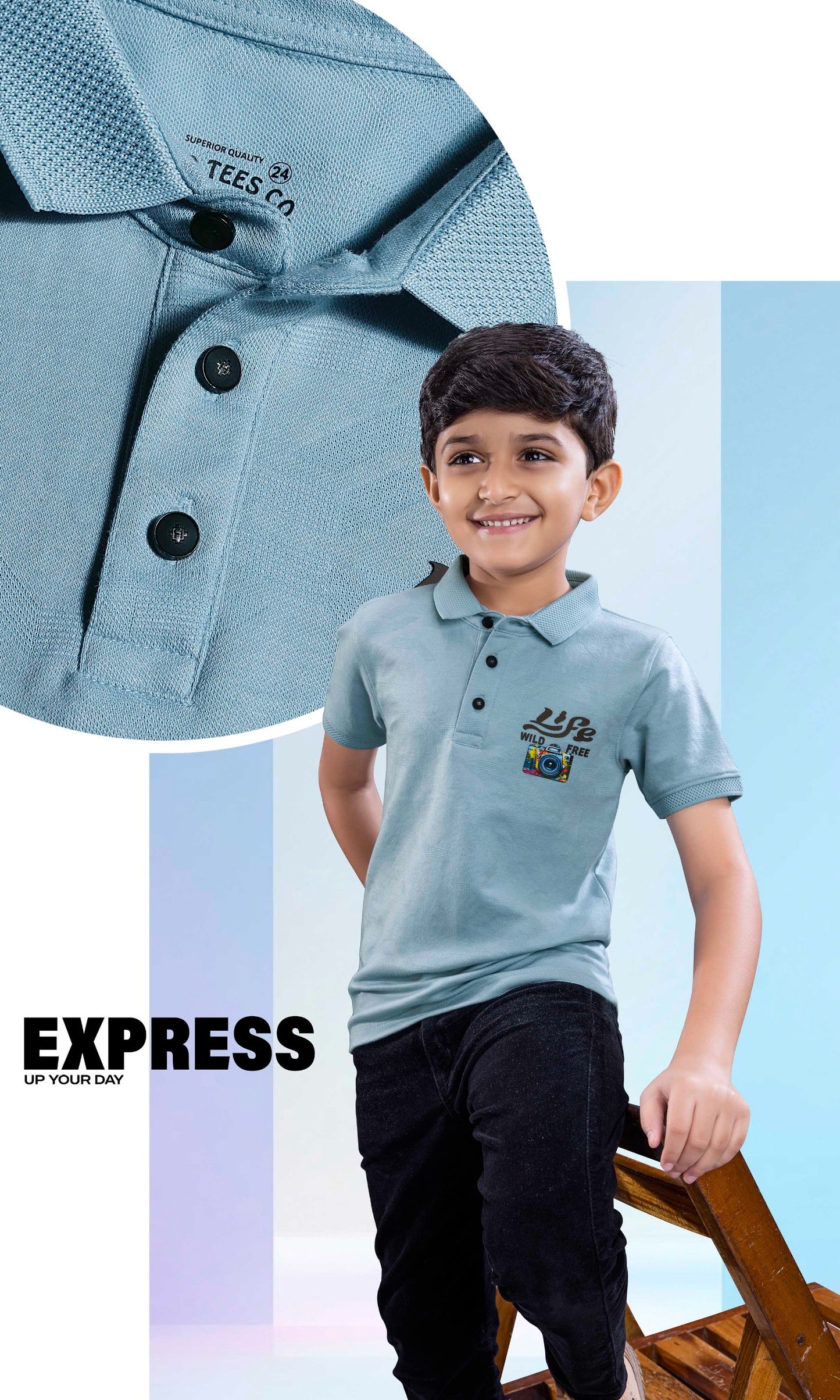 BOYS T-COLLAR T-SHIRT
