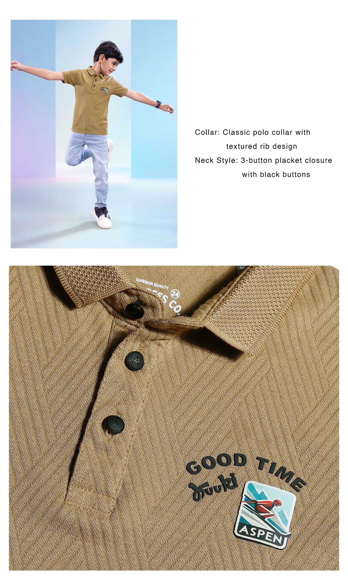 BOYS T-COLLAR T-SHIRT
