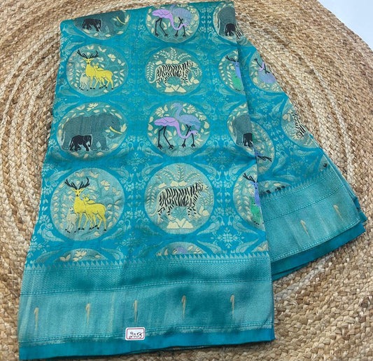 Banaras Georgette - Jungle Theme Saree