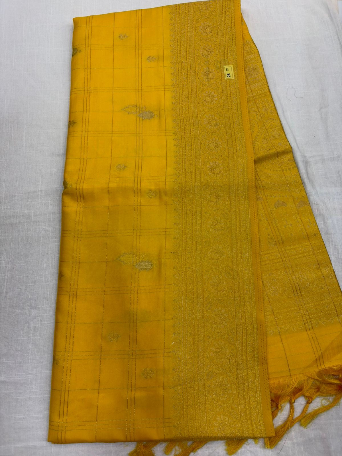 Soft Silk Checks Saree - A28