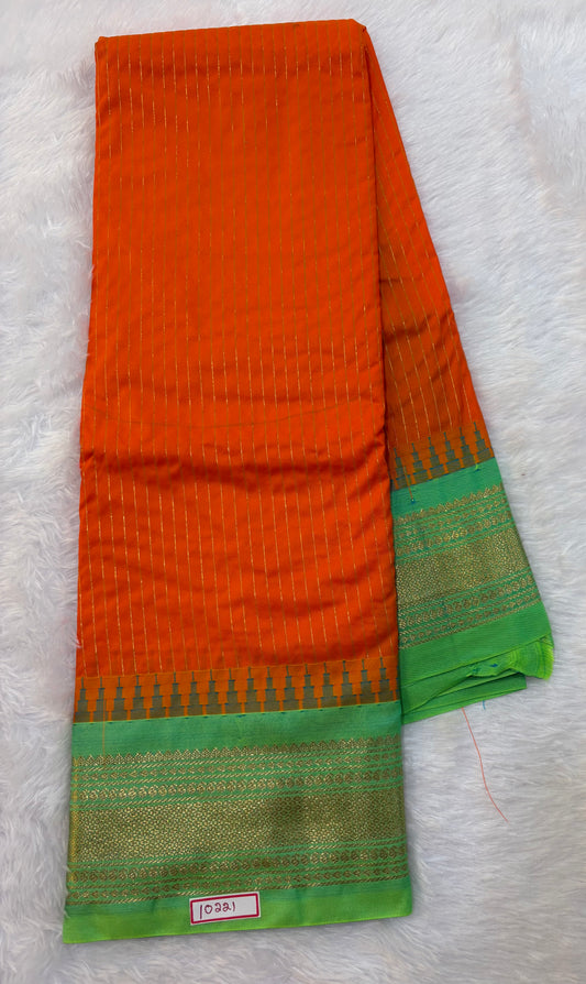 Semi Gadwal Small Border Silk Saree